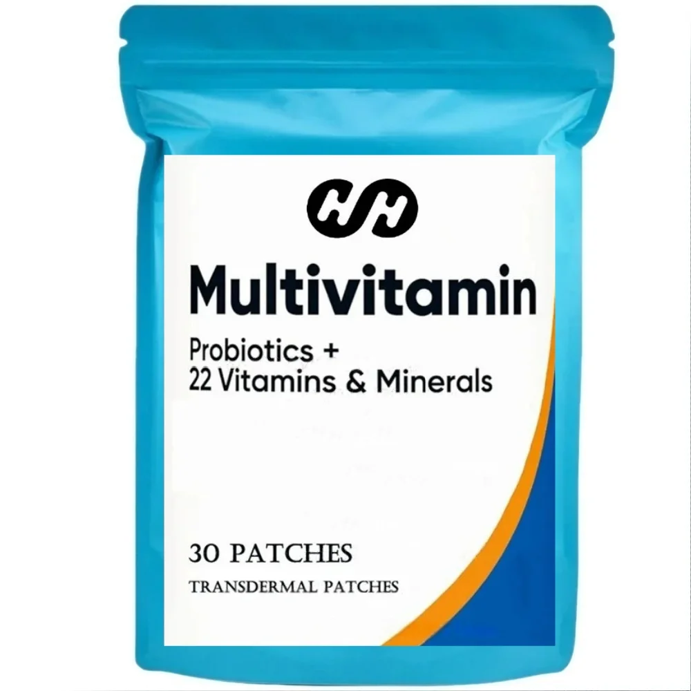 30 Patches Multivitamin with Probiotics Transdermal Patches Acked with Vitamins & Minerals Bones, Brain, Heart, Immune & Energy