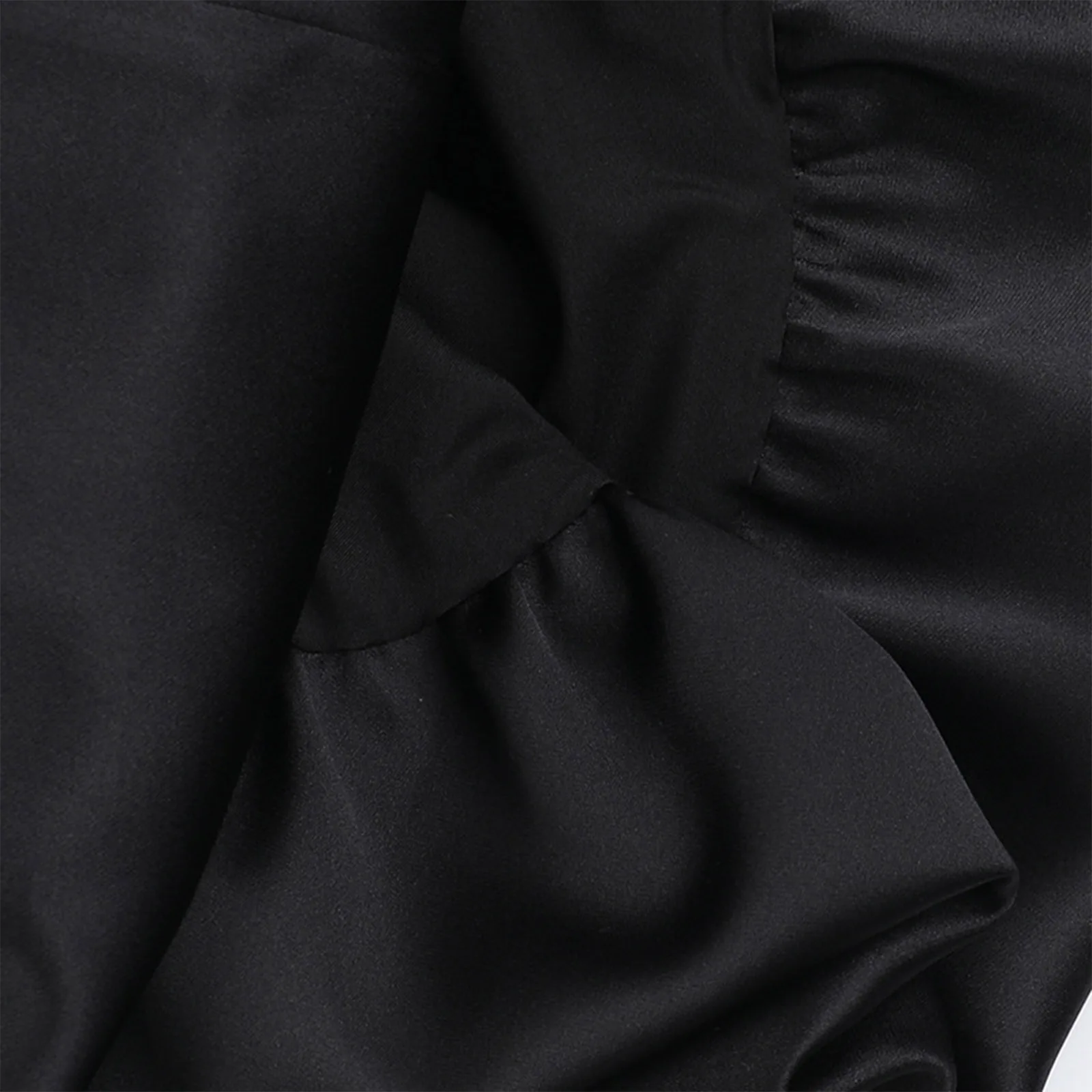 칵테일 가운 여성 댄스 파티 드레스 슬림 스트랩리스 드레스 탄성 주름 퍼프 밑단 미니 드레스 프롬 가운 블랙 드레스