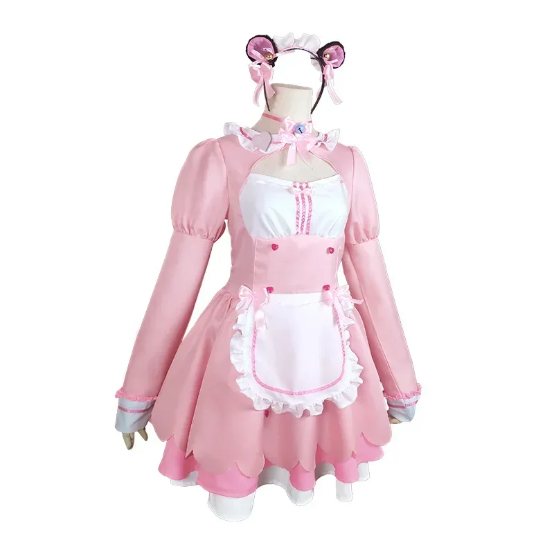 Nekopara Chocola Vanilla Dress Maid Lolita Blue Pink Skirts Cosplay Costume Girls Women Dress