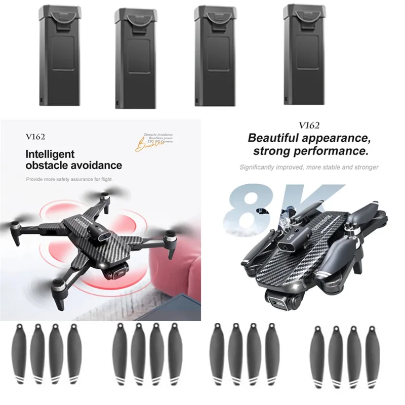 V162 RC Drone 3.7V 1800Mah Battery/Propeller V162 Drone Battery V162 PRO Drone Battery Blades Parts Toys