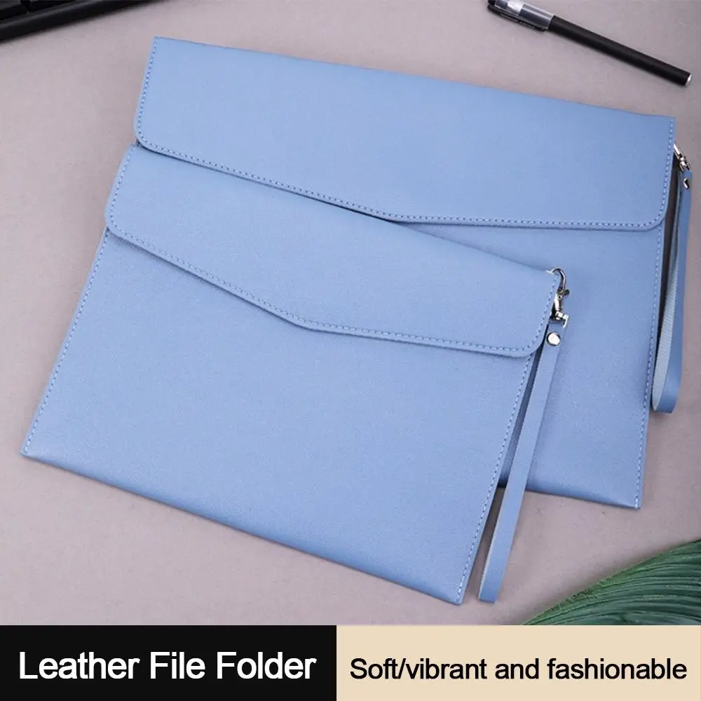 

Document Organiser Leather Leather Document Pouch With Handle A4 A5 Briefcase Large Capacity Leather File Folder School Office