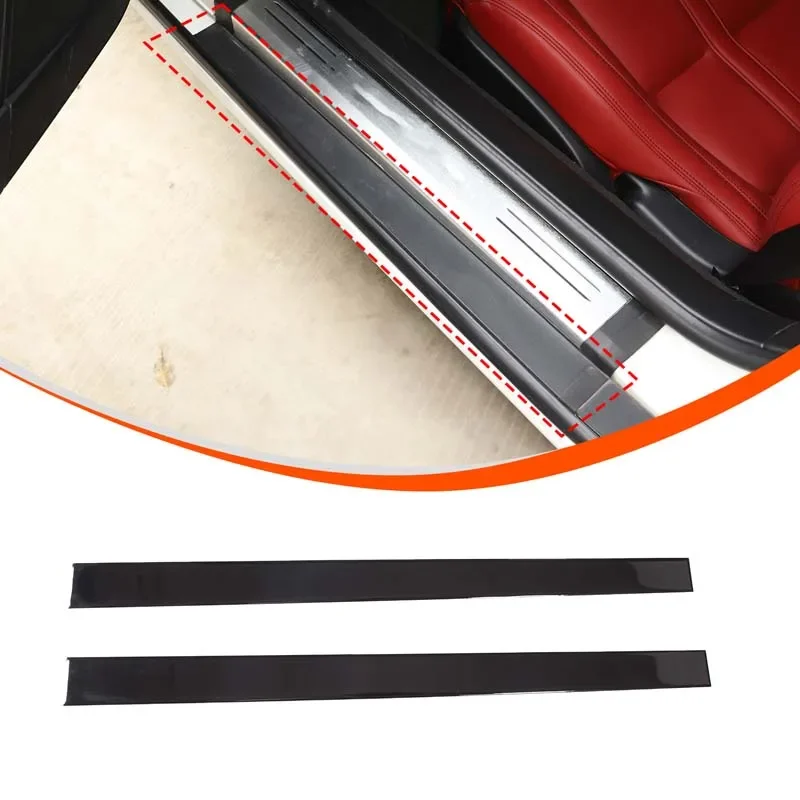 

For Jaguar F-TYPE 2013+ PVC black car exterior door sill anti-scratch decorative strip sticker car protection accessories 2Pcs