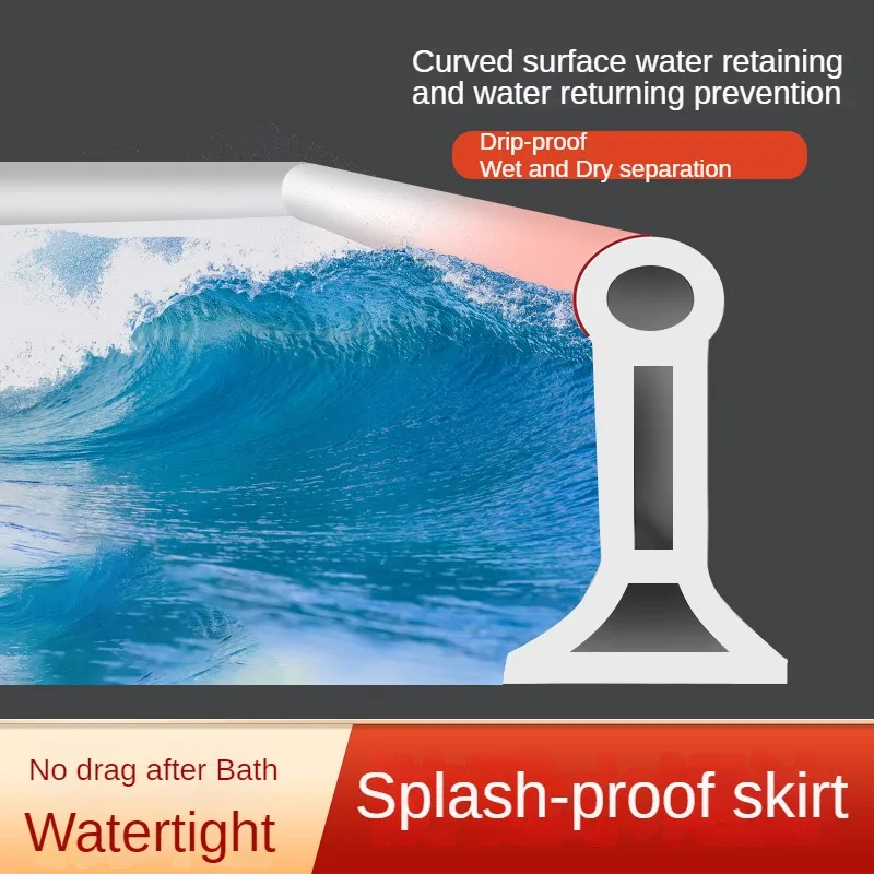 

50mm High Bendable Shower Water Dam Bathroom Stopper Barrier and Retention System Dry and Wet Separation Flood Threshold Blocker