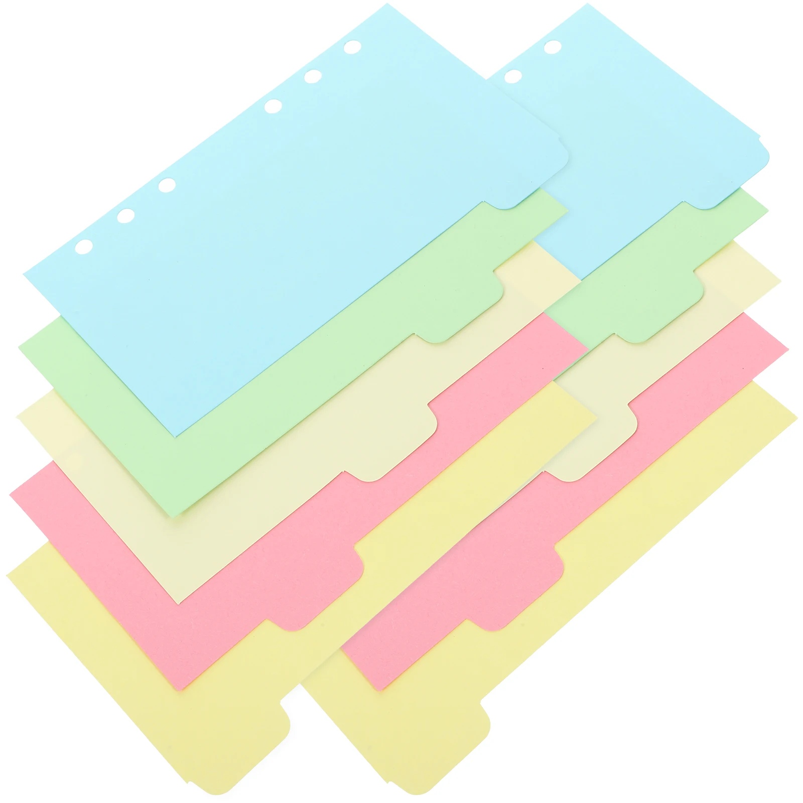 

10 Sheets Colorful Index Paper 6 Holes A6 Size Dividers File Organizers Punched Paper Markers Leaf Page Separators