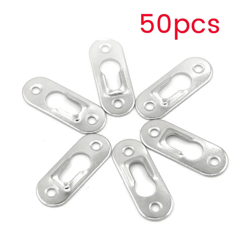 50Pcs Picture Hangers 42Mm X 16Mm Metal Keyhole Hanger Fasteners For Picture Photo Frame Furnniture Cabinet Accessories Parts