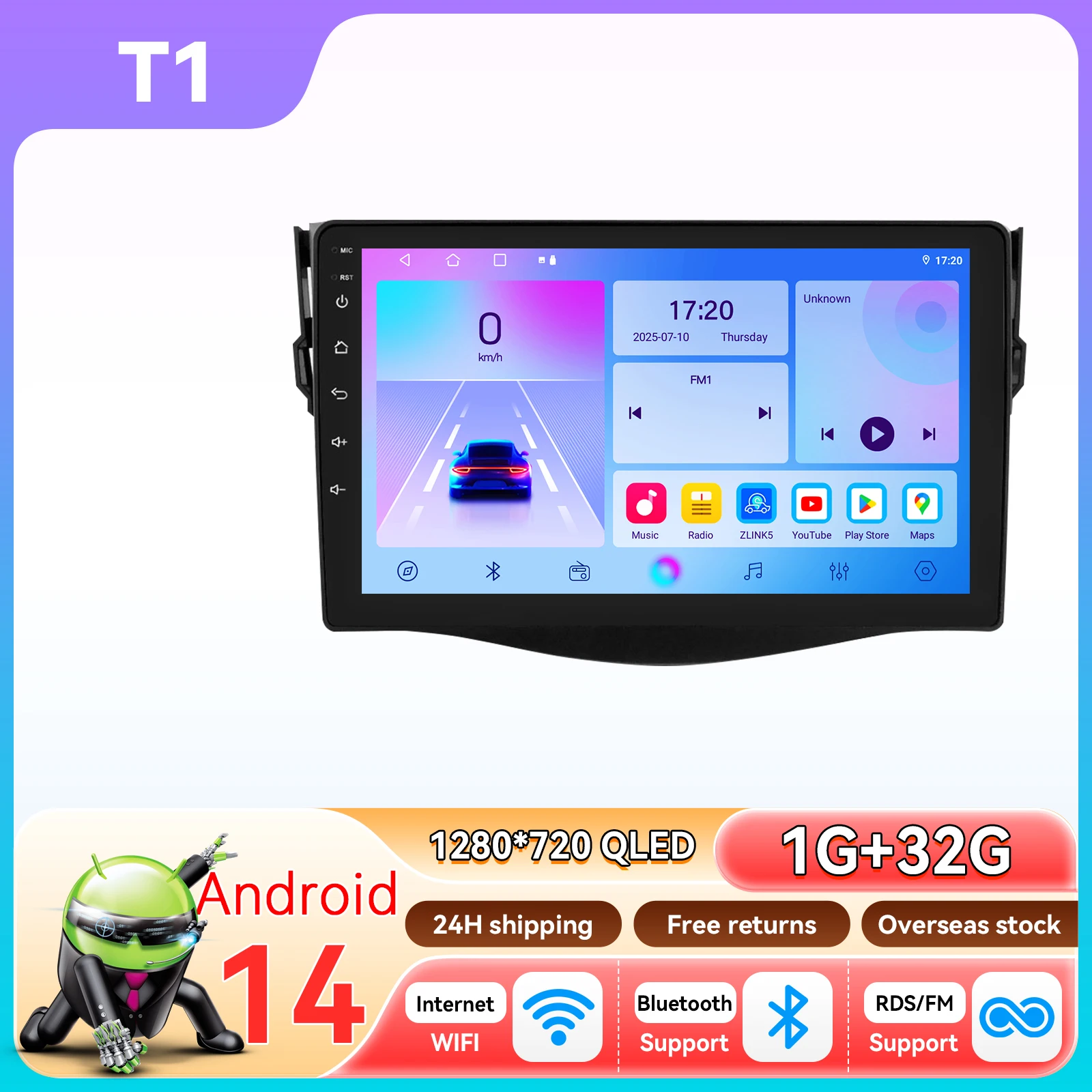 Hizpo draadloze CarPlay Android Auto autoradio voor Toyota RAV4 RAV 4 2006 - 2012 GPS Multimedia 2 Din stereo-ontvanger SWC DSP RDS 360 camera 4G WIFI 7862