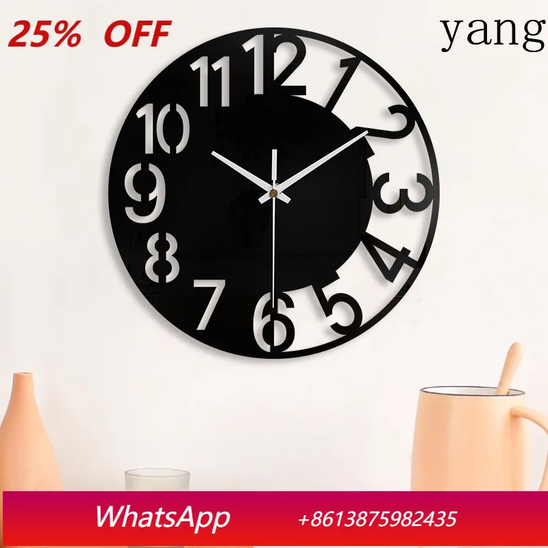 

LH Stylish Simple Hollow Digital Silent Clock Home Living Room Bedroom Home Decoration
