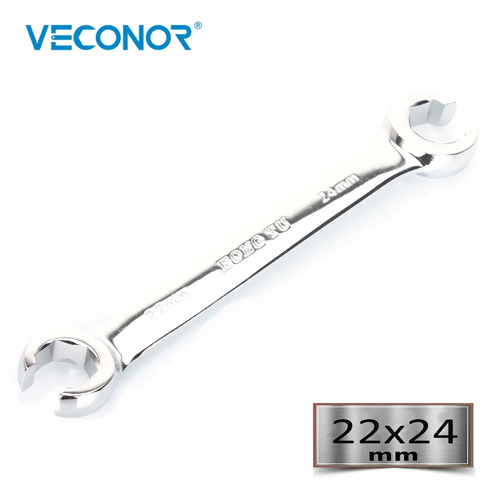 22x24mm Flare Nut Wrench Spanner Oil Pipe Wrench Mirror Polish