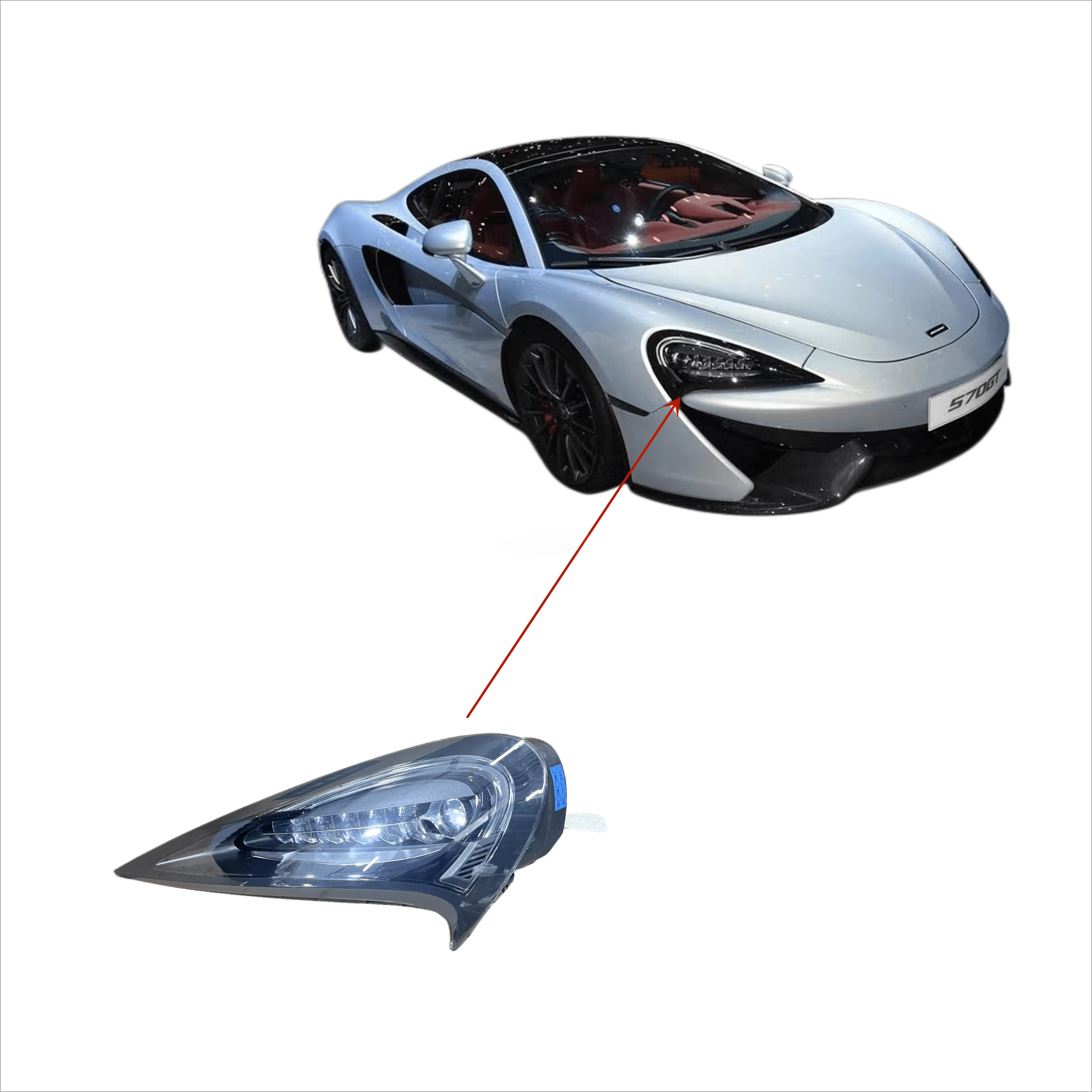 

OEM13A3752CP 13A3754CP Оригинальный светодиодный лазерный налобный фонарь для McLaren 570S 570GT 600LT 540C