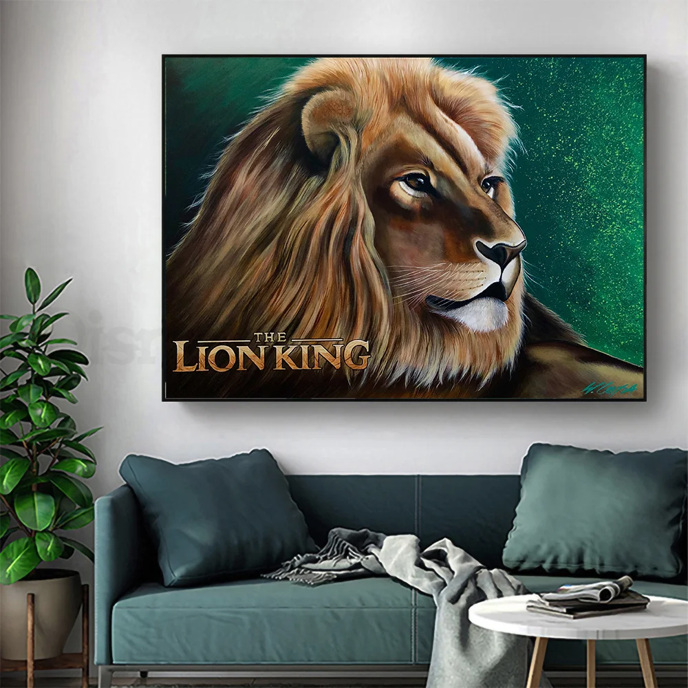 Disney Lion King Canvas Painting Simba Wall Art Poster Disney Cartoon Decorative Painting Disney Print Picture Living Room Decor