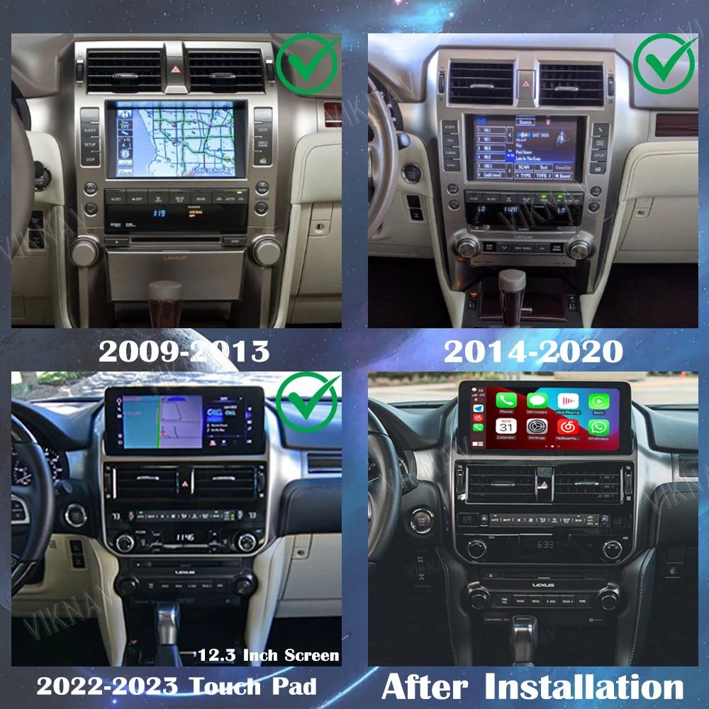 Viknav Linux Interface Decoding Box For Lexus GX 2009-2023 Wireless Apple CarPlay Android Auto Upgrade Decoder Box