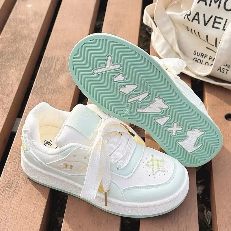 Women's Shoes Fashion Luxury Breathable Non-slip Wear-resistant Outdoor Casual Star Print Lace-Up Thick Sole Platform Sneakers view 4