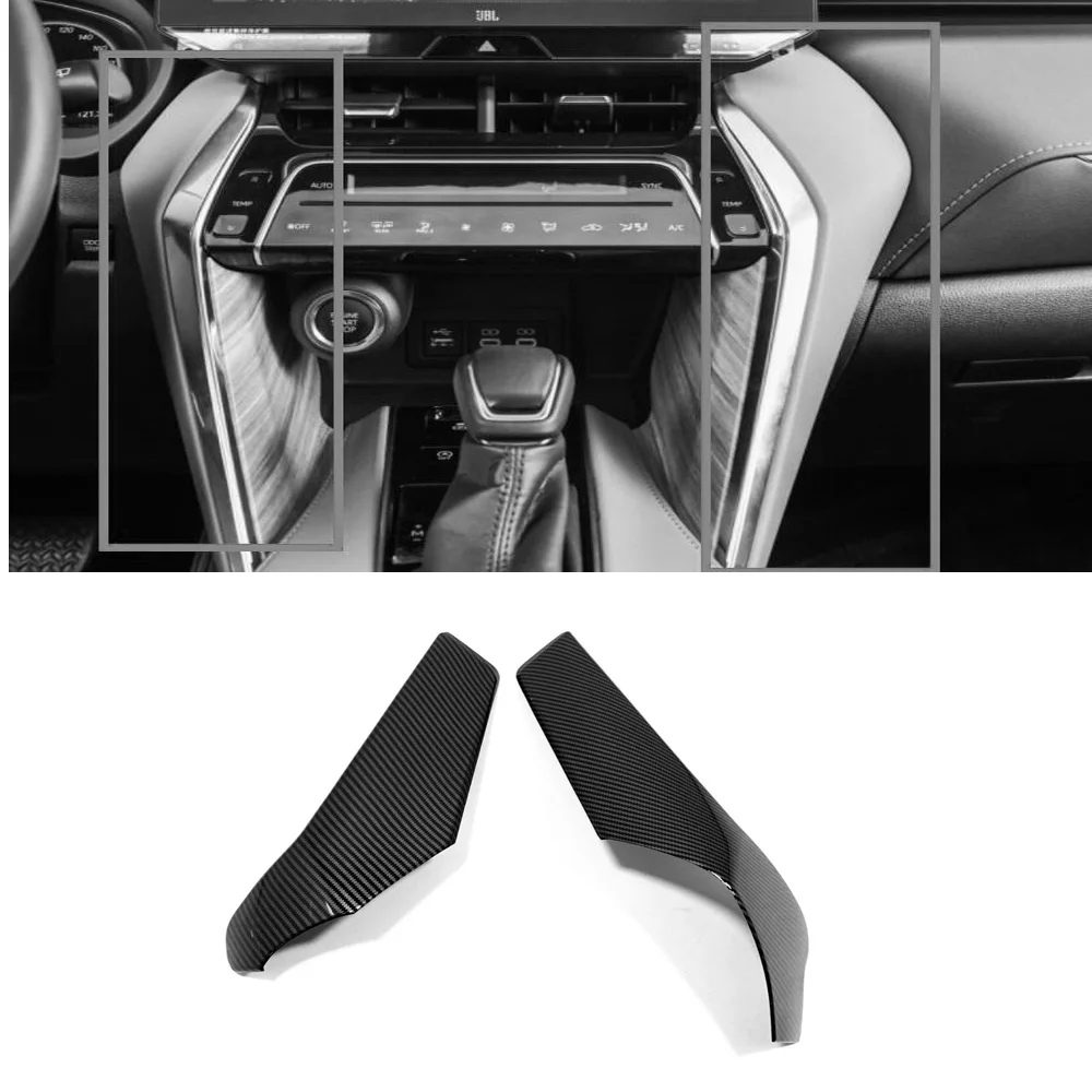 For Toyota Harrier Venza XU80 2020 2021 2022 ABS Carbon Fiber Car Interior Center Control Panel Side Strips Cover Sticker Trim