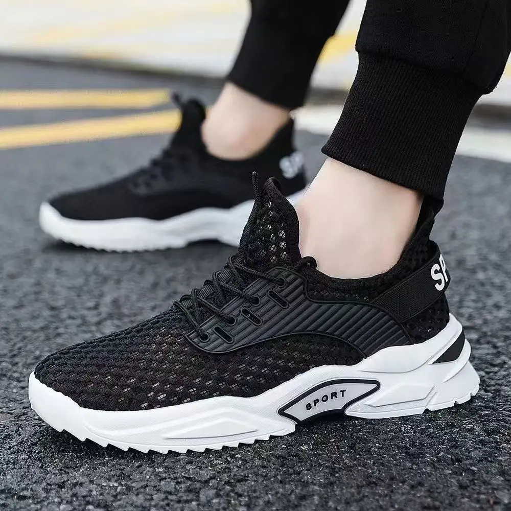 

Новая летняя мужская обувь 2025 года. Дышащая тонкая сетчатая спортивная обувь для бега и повседневная сетчатая обувь. Мужские кроссовки.