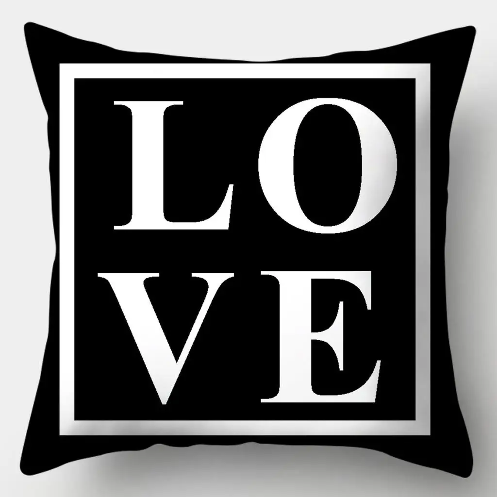 Black and White Series Pillowcase Sofa  Simple Home Style Cushion Cover Bedroom Living Room