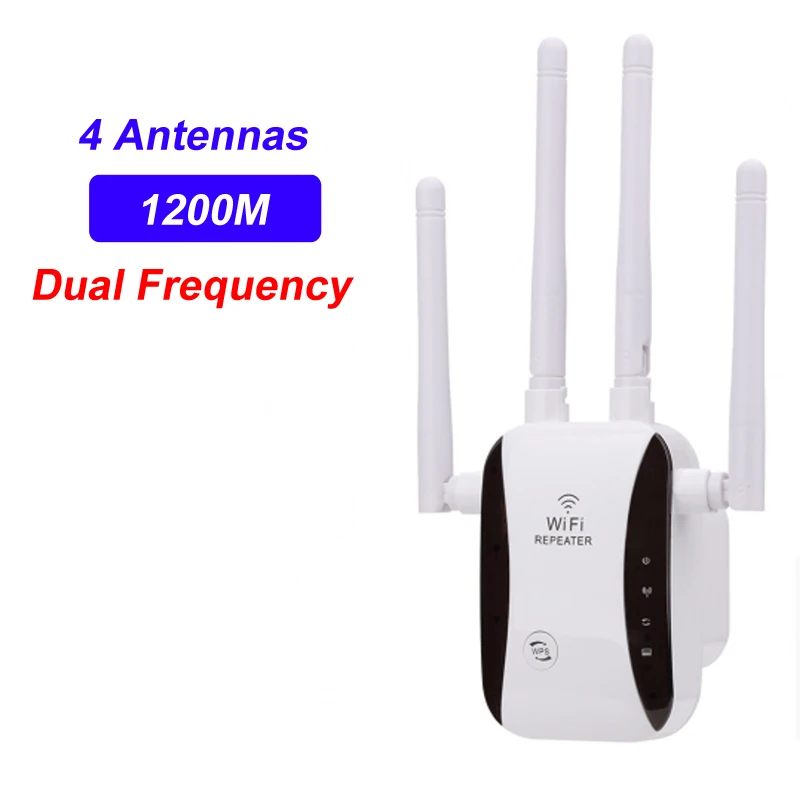 Repetidor sem fio estendido para computador móvel, amplificador de sinal WiFi, banda dupla, aprimorado, 5G, 1200m Gigabit personalizado