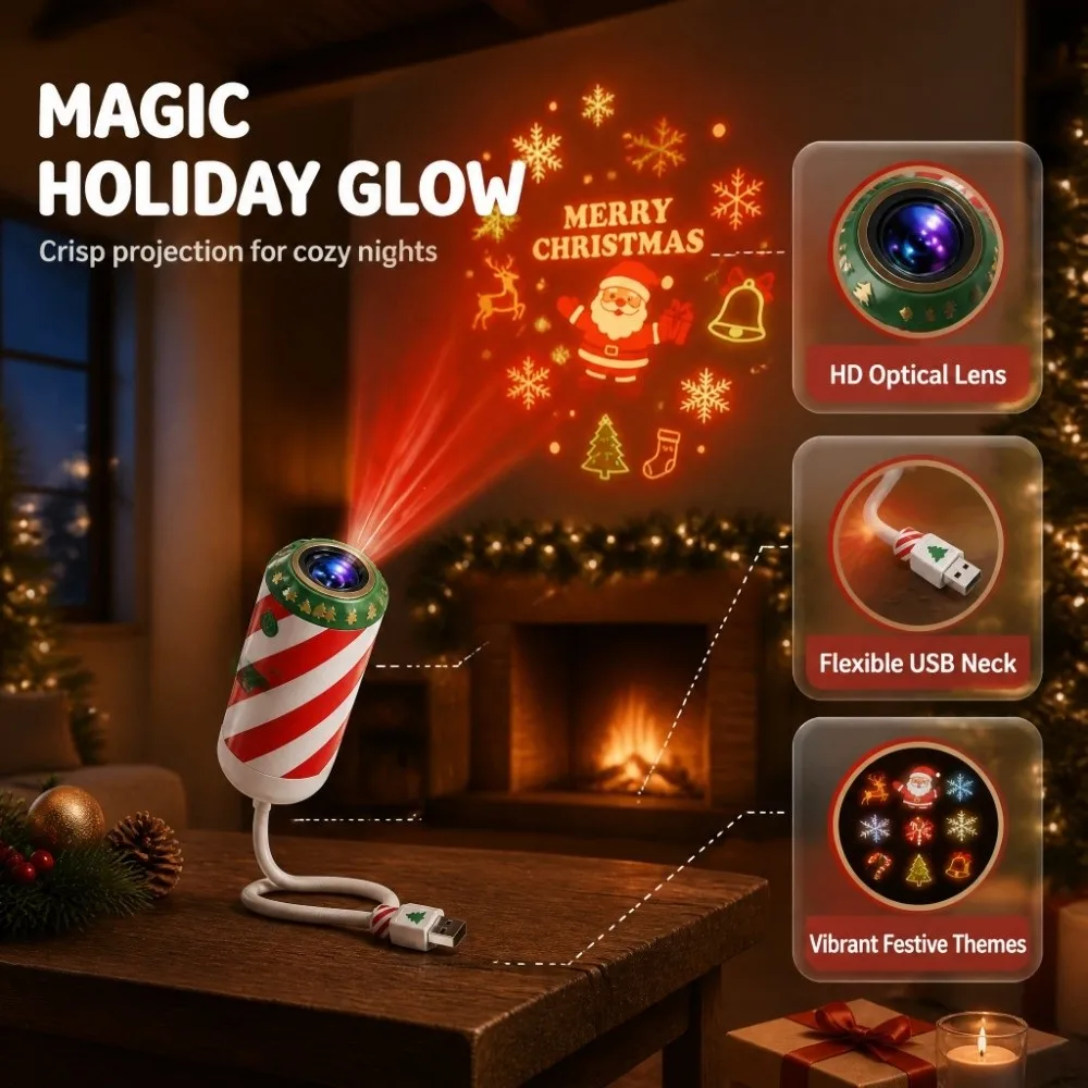 Clear Holiday Themed Beams Christmas Car Projector Light Easy Operation Simple Installation Christmas Projector Lamp