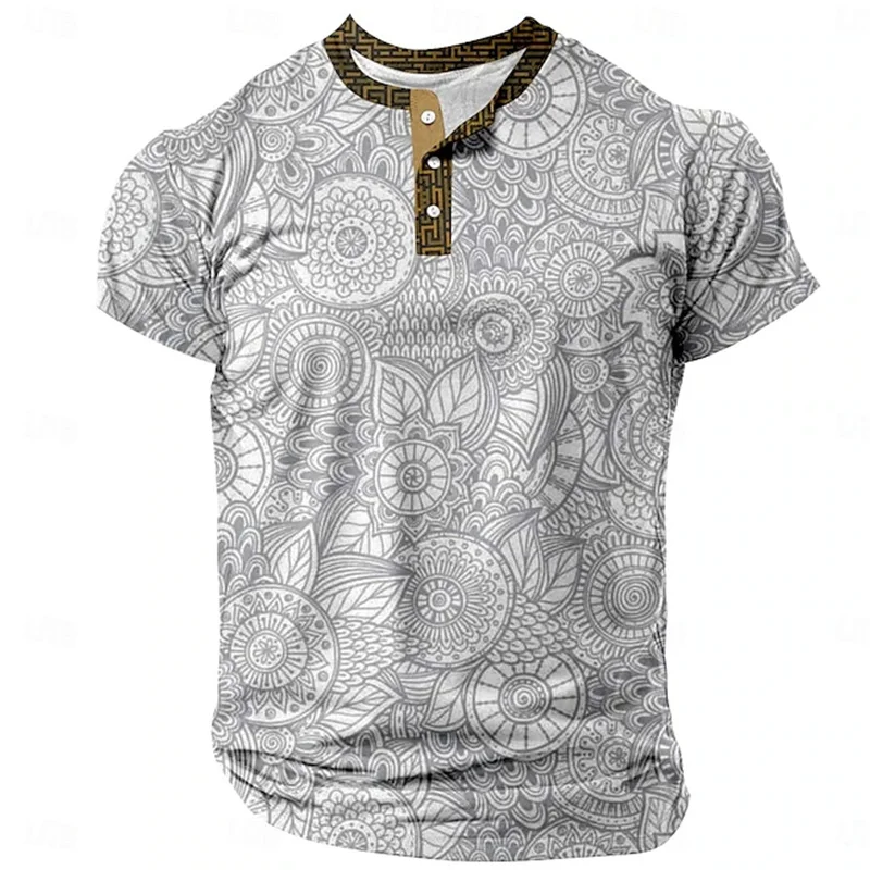 Sommer Herren Pullover Boutique Farbverlauf Bedruckt Atmungsaktiv Knopfleiste Pullover Herrenbekleidung 3D Waffel Kurzarm Mode-Oberteil – Detail 21