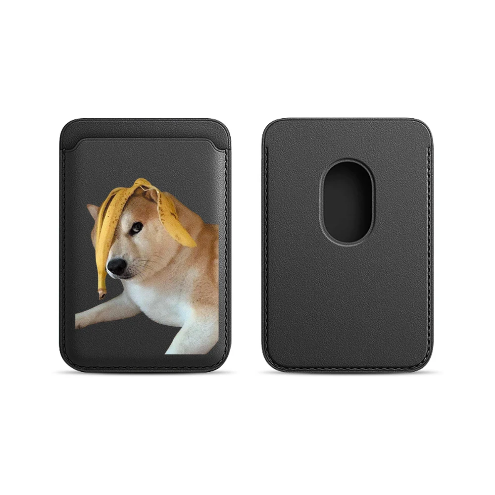 Niedliche Shiba Inu Leder-Kartenhülle für Magnetische Hüllen, Geeignet für alle iPhone Magsafe Karten-Handyhüllen – Detail 9