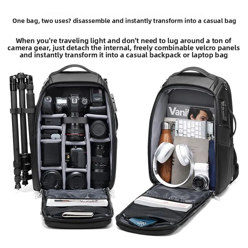 Double shoulder camera bag, SLR micro-single camera digital bag, waterproof and anti-theft large-capacity drone bag 19 inches