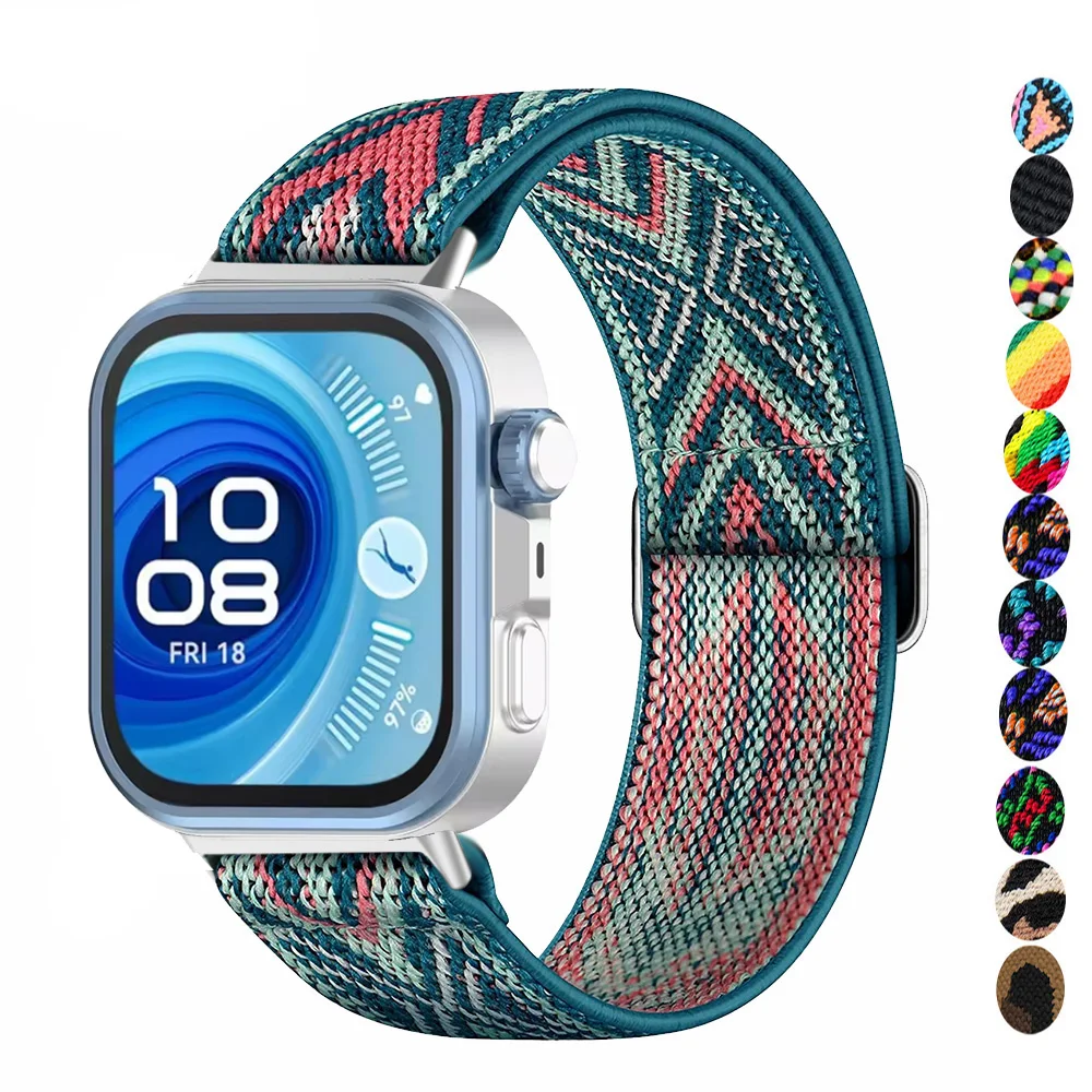 【セール中】HUAWEI Watch Fit 4 Pro/3、Fit 3/4対応 スマートウォッチ用シュシュ、スポーツナイロンループブレスレット、バンド