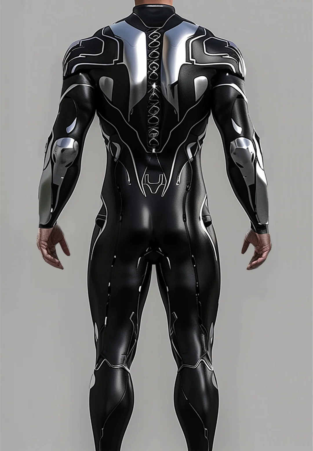 Mechanischer futuristischer Rüstungsanzug für Männer, cooler Krieger-Cosplay-Bodysuit, Kostüm für Halloween-Party-Auftritte, Zentai – Detail 9