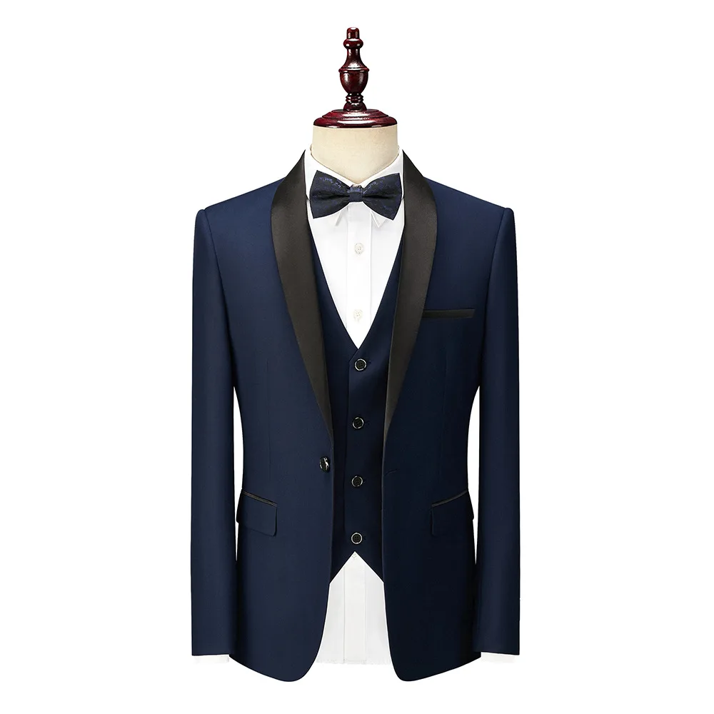 

B6008 Men's suit green collar stage suit dress host performance groom best man three-piece suit