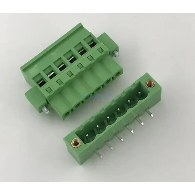 10sets Side vertical plug-in terminal block with ear flange fixed terminal K15EDGKBM-5.08MM  2P-24P  Straight or curved needle