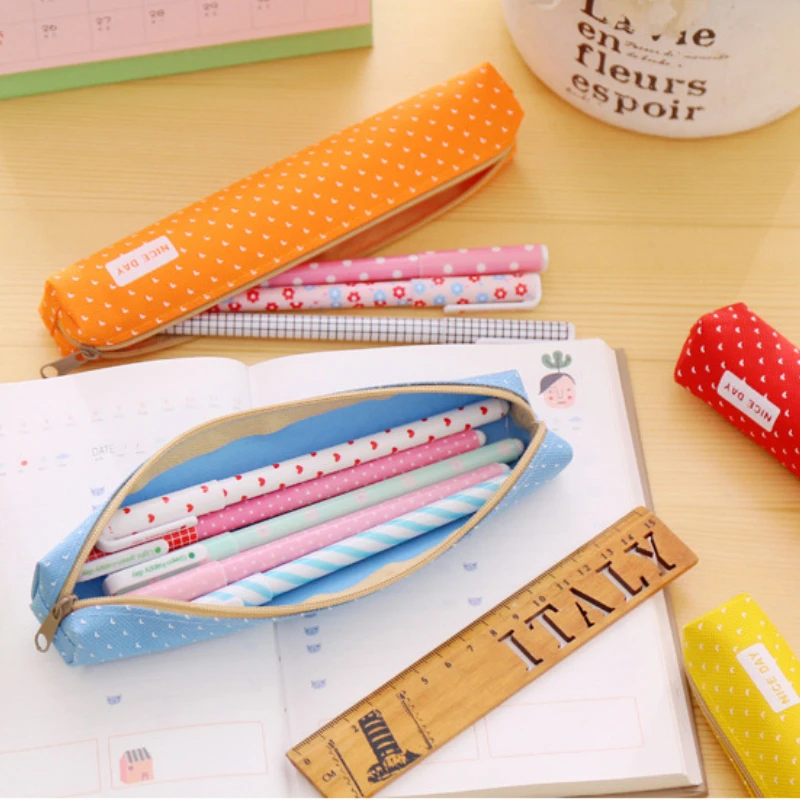 Colorful School Pencil Case Holder Protective Carrying Box Storage Container for Pen Creative Pencil Bag Stationery for Girls
