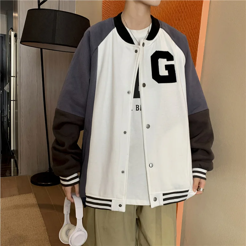 American letter towel embroidered jacket coat men's Y2K street hip-hop retro baseball uniform couple casual all-match jacket top