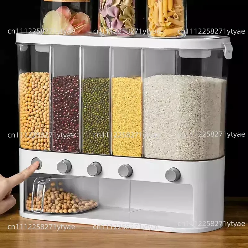 Grains Household Transparent Moisture-proof Five-grid Classification Storage Box