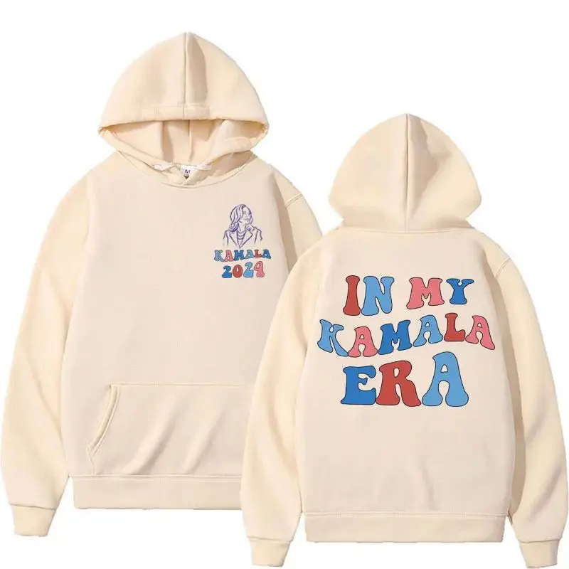 

In My Kamala Era Print Sweatshirt Harris 2024 Democrat Vote Freedom President Hoodies Women Fashion Casual Oversized Hooded