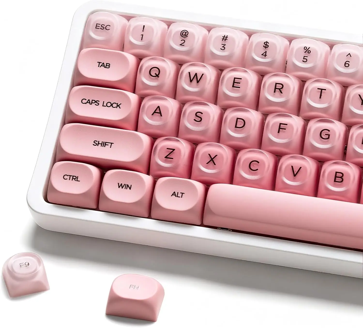 

132 Keys PBT Keycaps, Jelly Keycaps Cute Custom Creamy Key caps MOA Profile for 61/68/84/87/98/100 Cherry Gateron MX Mechanical