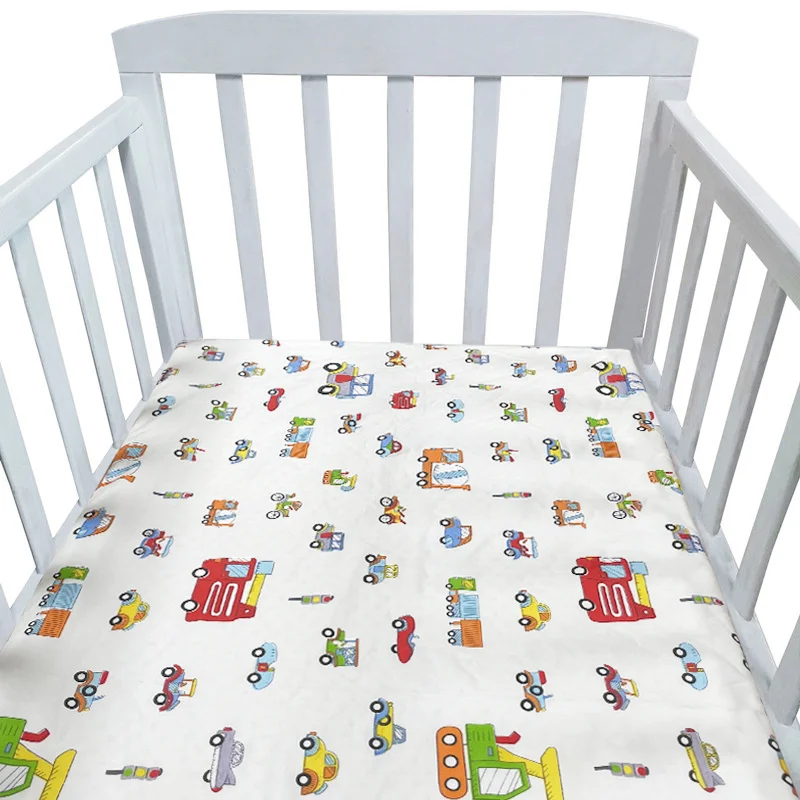 130cm*70cm Cotton Crib Fitted Sheets Soft Baby Bed Mattress Covers Printed Newborn Infant Bedding Set Kids Mini Cot Sheet