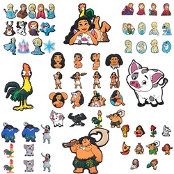 8-16pcs/set Hot toys Moana Frozen Cartoons PVC Shoe Charms Fit Shoes/Wristbands DIY Shoe Decoration Party Birthday Girl Gifts