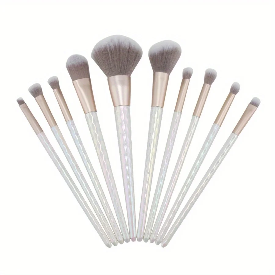 10-piece eye and face brush set with pop-up case. Brushes are designed to help you apply makeup effortlessly and flawlessly