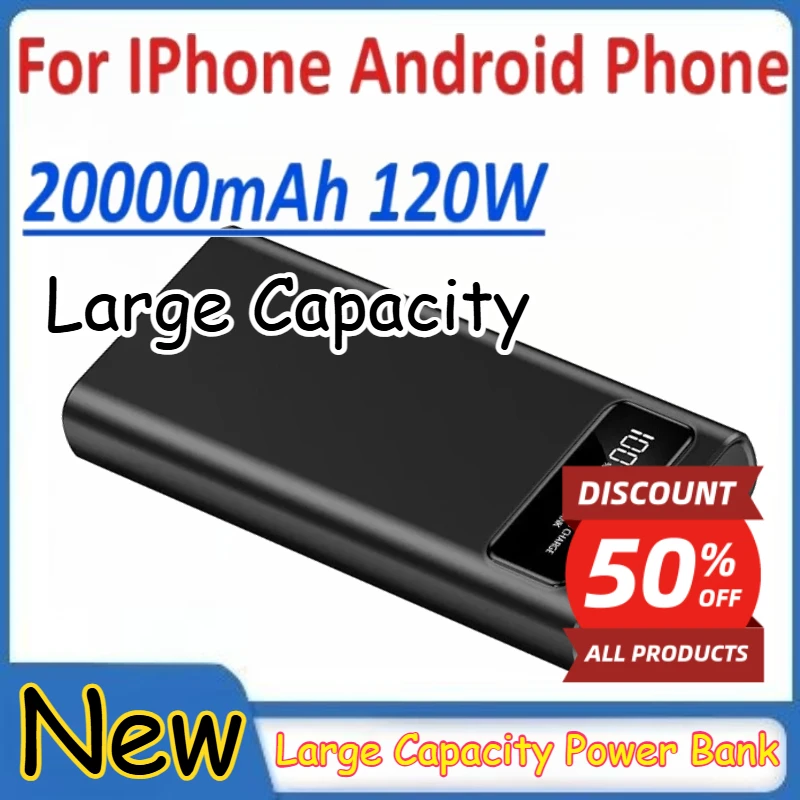 

For IPhone Android Phone Portable Charger Fast Charging LED Display 20000mAh Power Board