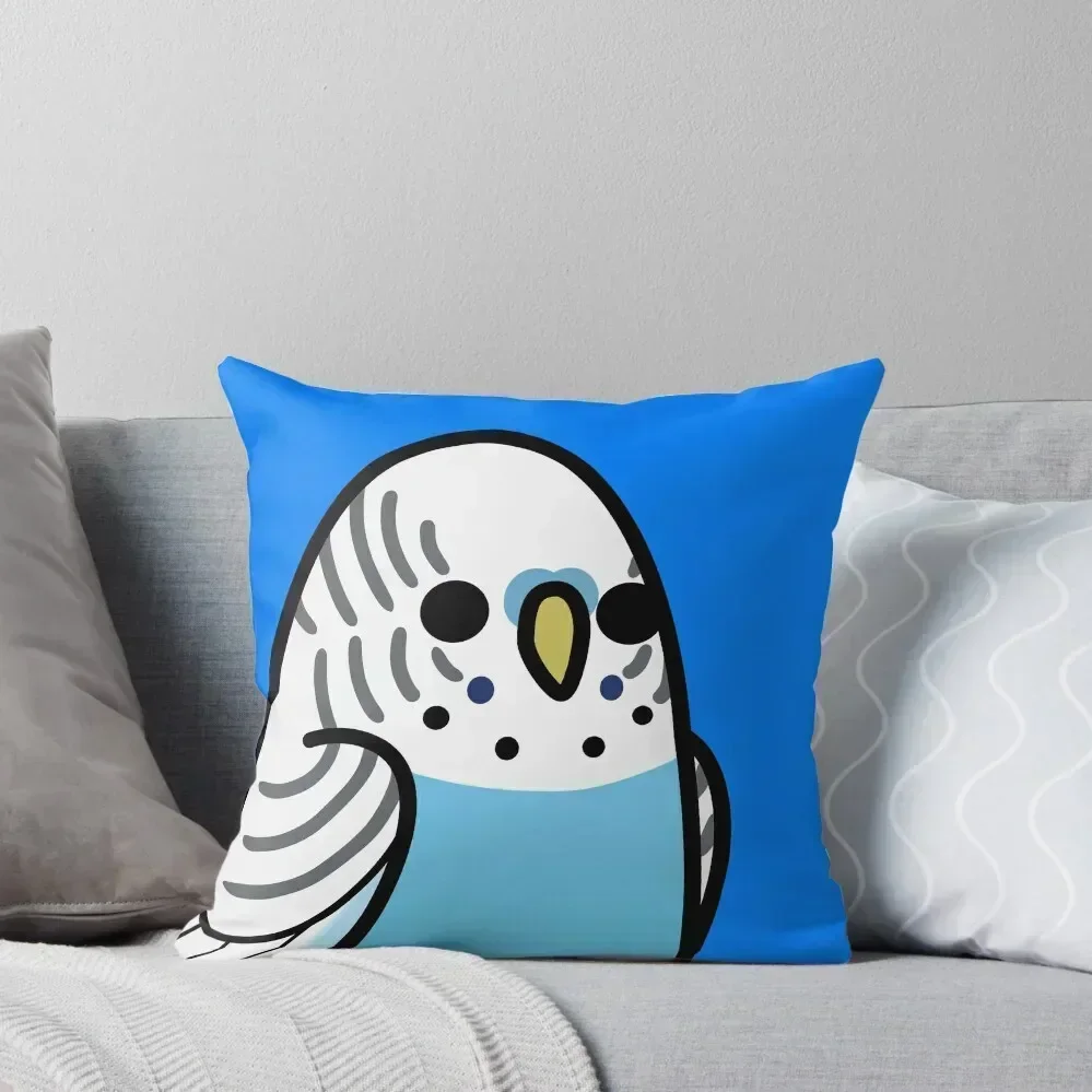 

Too Many Birds! - Blue Budgie Throw Pillow luxury sofa pillows pillow pillowcase sleeping pillows pillow