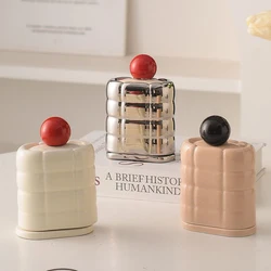 European Ceramic Orb Jewelry Candle Box Home High-end Fruit and Nut Jar Creative Double-lattice Necklace Ring Jar Toothpick Box