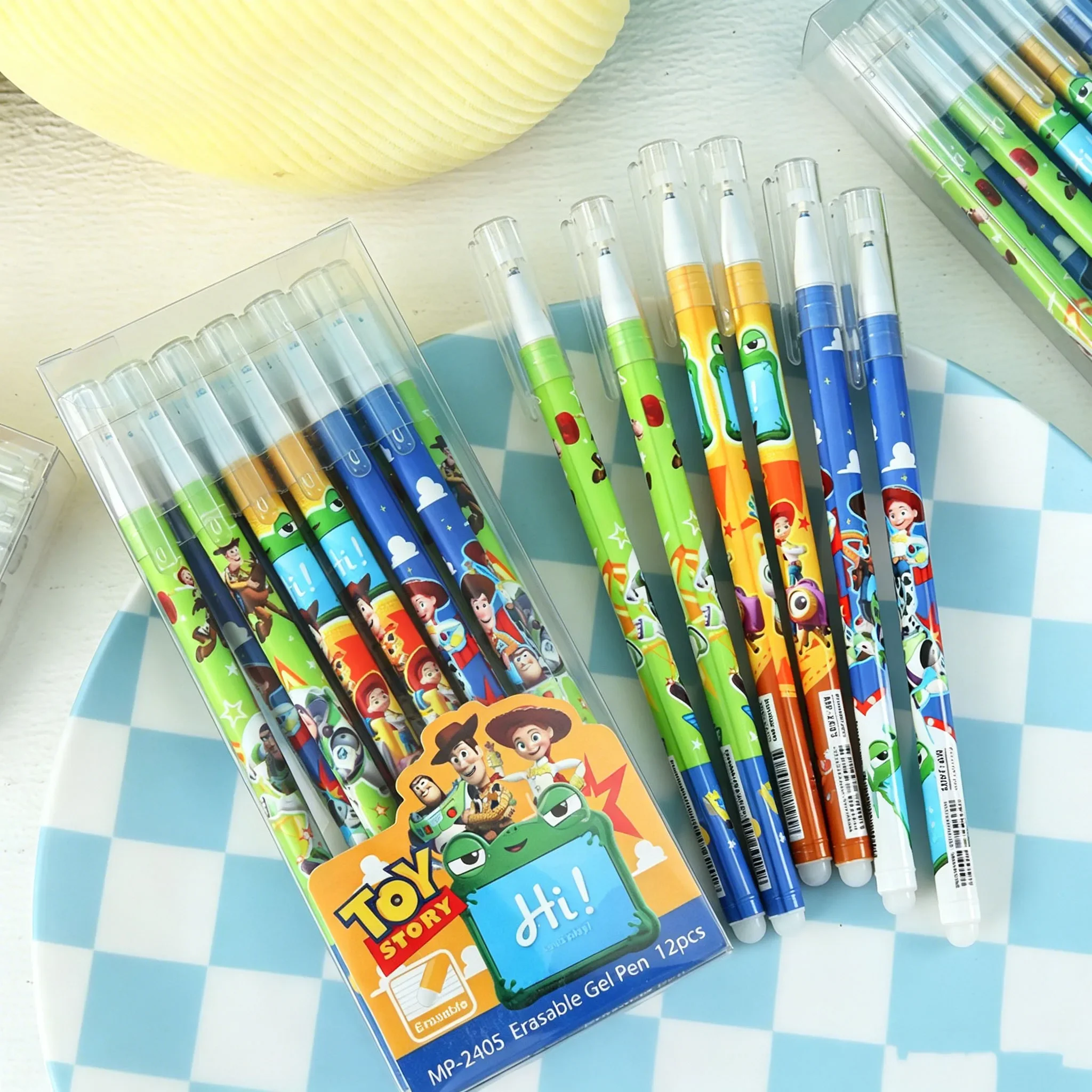 6/12/24pcs Toy Story Erasable Gel Pens Set Blue Ink 0.5mm Fine Point Neutral Student Office School Supplies Birthday Gift S