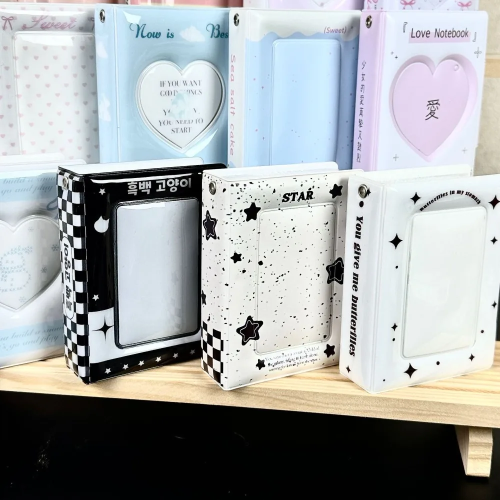 

New Love Bow Card Album 3 Inch Mini with 16 Internal Pages Photocard Binder Collectible Card Album PVC Idol Card Collect Book