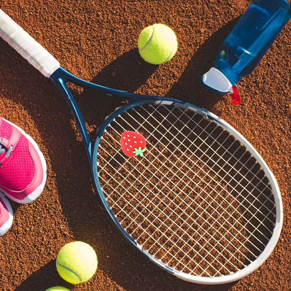 

4 Pcs Tennis Racket Shock Absorber Funny Racquet Dampeners Rackets Adhesive Tape for Bulk Vibration Silica Gel Flower Girl