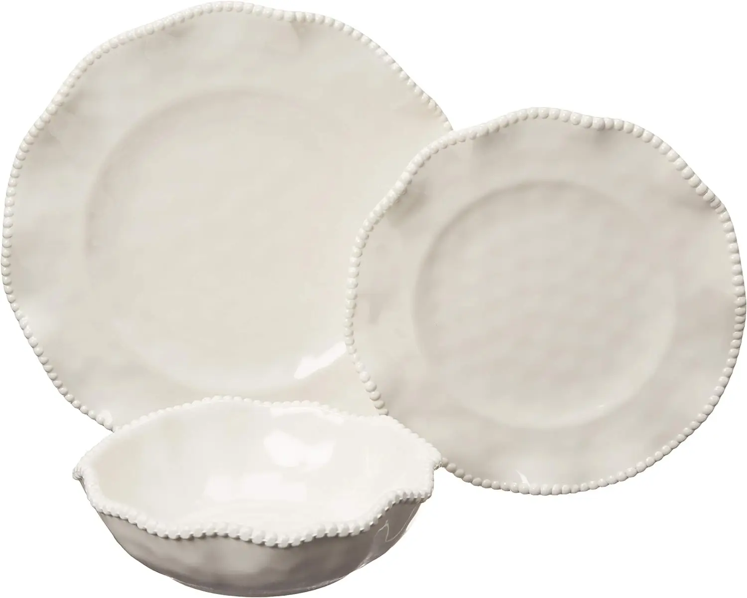 12 pc Melamine Dinnerware Set, Glossy, Service for 4