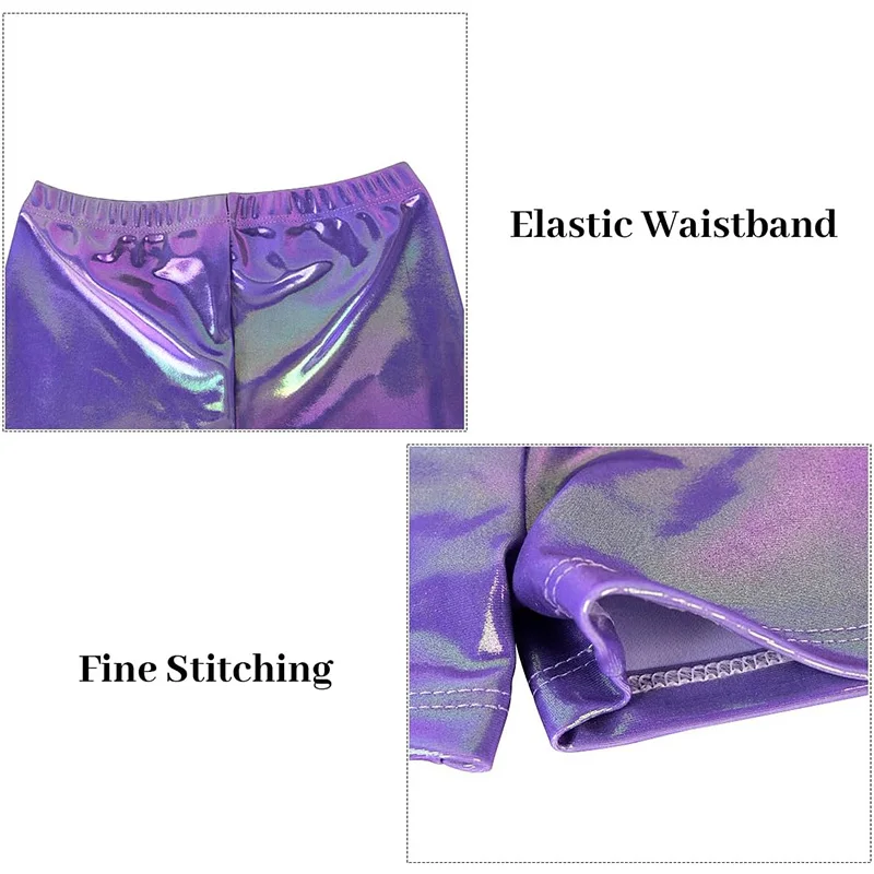 الفتيات 4 قطعة قميص قصير بلا أكمام الباليه الرقص ثياب لفتاة الجمباز الرقص تراجع وتتسابق مع مطابقة السراويل العصابات الشعر #4