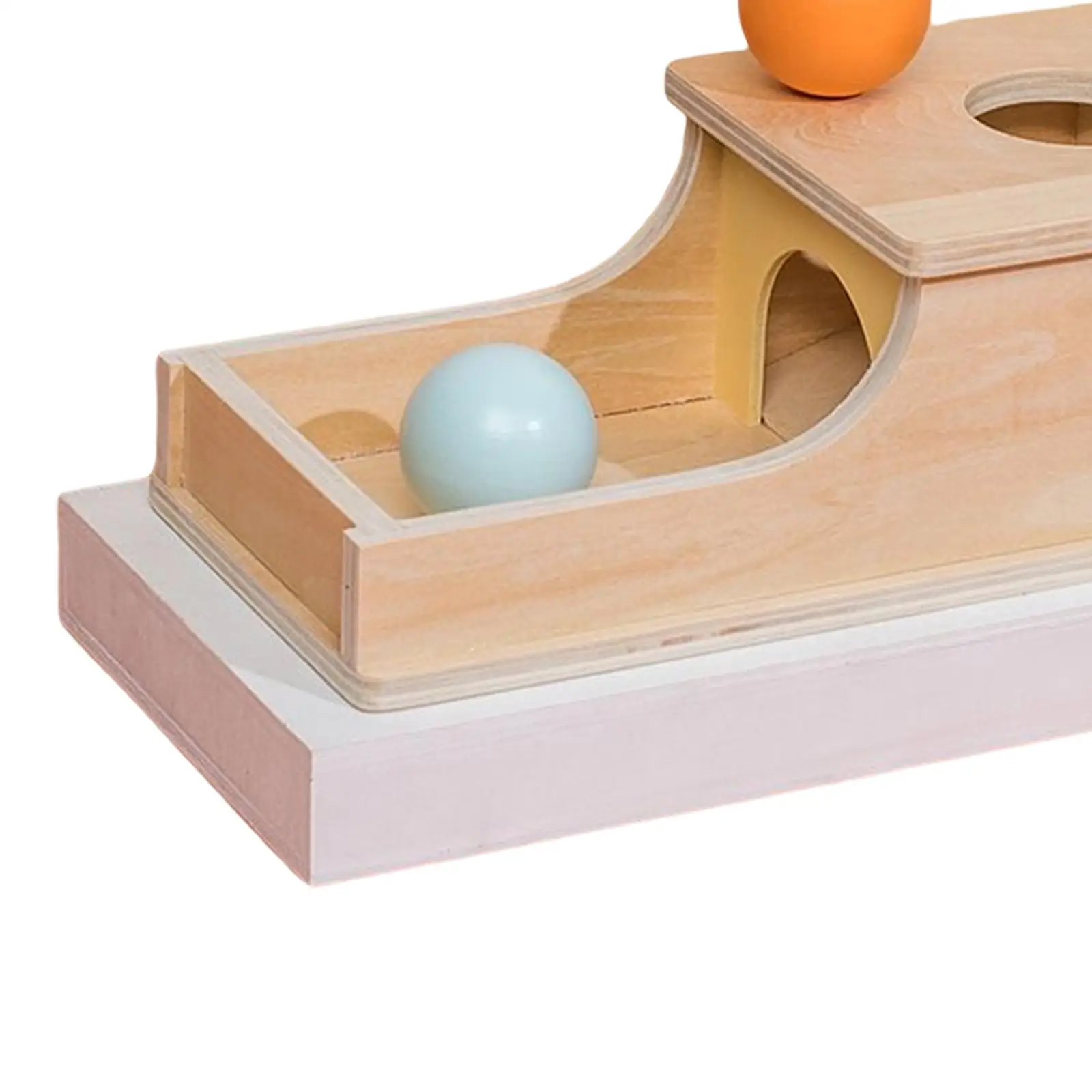 Montessori Object Permanence Box Met Dienblad En 3 Ballen Ontwikkelingsspeelgoedbal