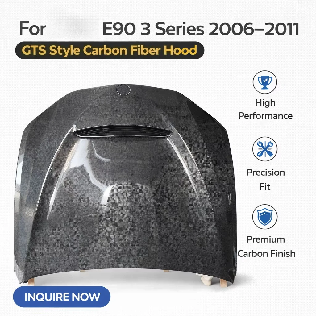 

Carbon Fiber Hood for E90 LCI 3 Series | GTS Style Front Bonnet Replacement | OEM-Style Fit