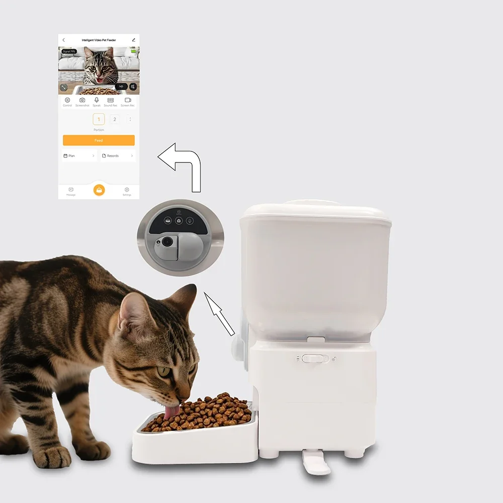 FurStarUhome+ App Remote Control 6.5L Cat Dog Automatic Pet Feeder Wifi Smart Pet Feeder Pet Food Dispenser,Battery Life Of 9+Da