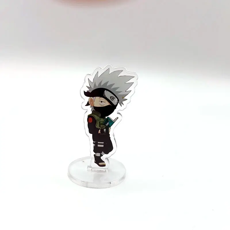 New Cartoon Anime Naruto Acrylic Figure Stand Model Uchiha Sasuke Cosplay Plate Desk Decor Handmade Ornament Student Gift