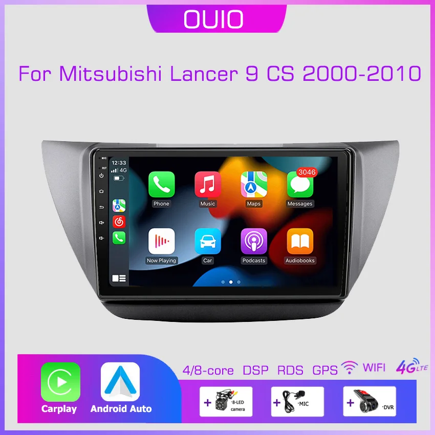 

2din Android10 Car Radio Multimedia Player Carplay Auto GPS Navigation DSP BT RDS For Mitsubishi Lancer 9 CS 2000 2001-2009 2010