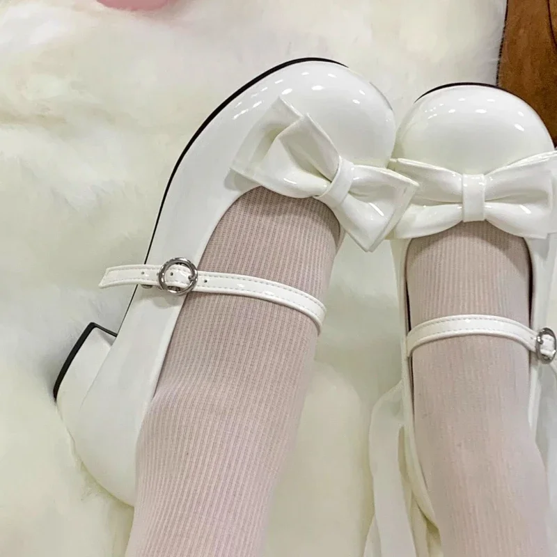 Elegante Damen-Lolita-Prinzessinnen-Schuhe, modische Damen-High-Heel-Schuhe für Party, Hochzeit, glänzende PU-Damen-Freizeitschuhe, Mary-Jane-Schuhe – Detail 8